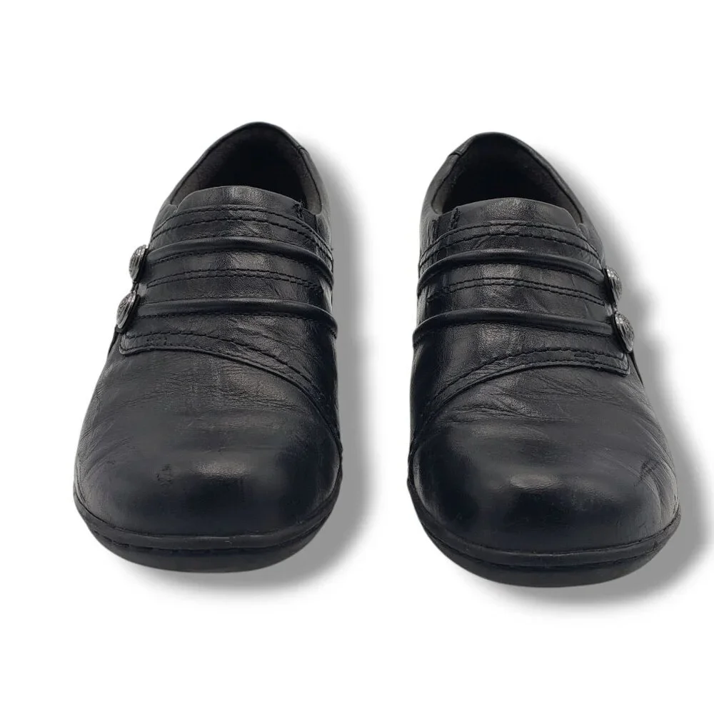 Clarks Collection Channing Haley Loafer Womens 8‎ Black Leather Slip On